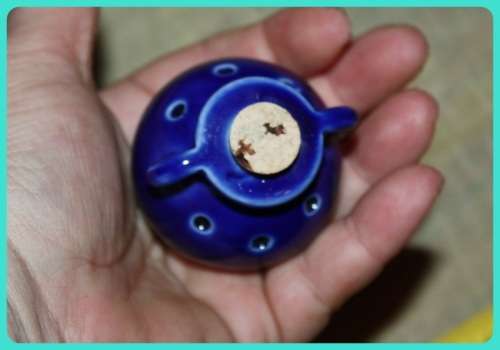TINY BLUE ESSENTIAL OIL POTTERY ATOMIZER