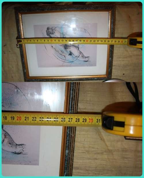 FEMALE NUDE FRAMED PRINT BEHIND GLASS