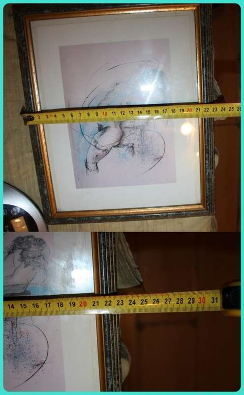 FEMALE NUDE FRAMED PRINT BEHIND GLASS