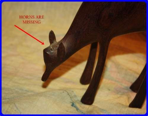 WOODEN HAND CARVED BUCK DUIKER (D)