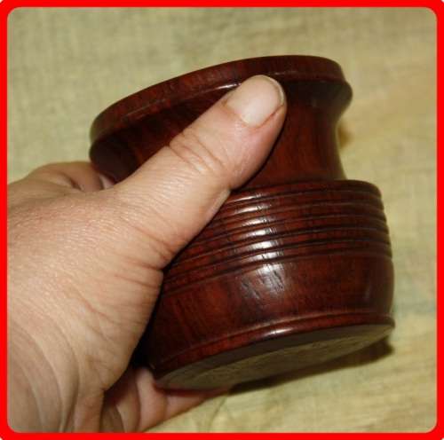 VINTAGE TURNED WOOD TREEN CONTAINER