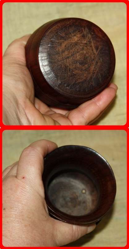 VINTAGE TURNED WOOD TREEN CONTAINER