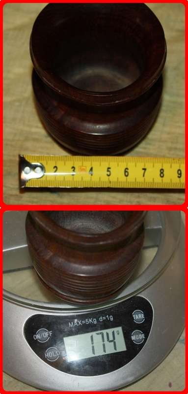 VINTAGE TURNED WOOD TREEN CONTAINER
