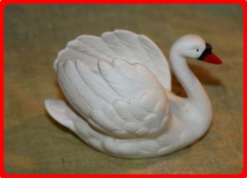 LOVELY PORCELAIN SWAN WITH BEAUTIFUL DETAIL MADE IN WEST GERMANY VINTAGE