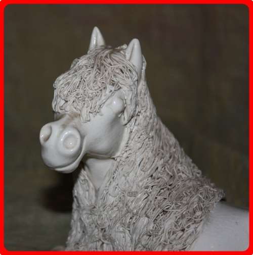CHEVAL CERAMICS SPAGHETTI HAIR PONY LYING DOWN LARGE