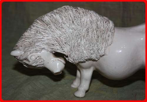 CHEVAL CERAMICS SPAGHETTI HAIR PONY STANDING UP HEAD BOWED  LARGE