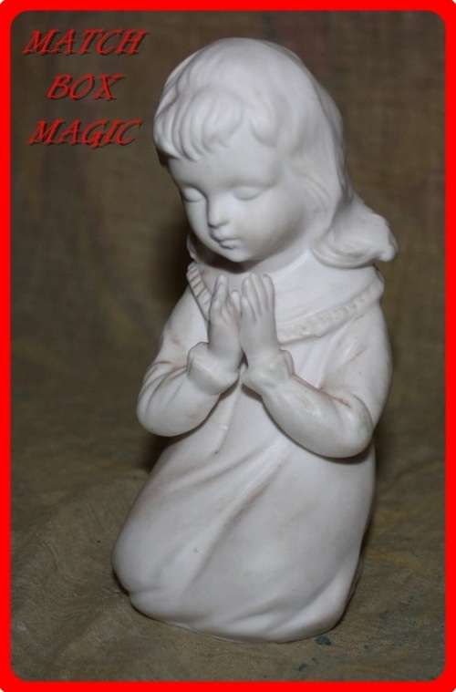 SWEET PRAYING GIRL CHILD FIGURINE UNGLAZED NUMBERED UNDERNEATH