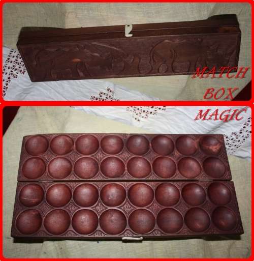 BEAUTIFUL VINTAGE MANCALA BOARD GAME HAND CARVED WITH RHINO ELEPHANT AND GIRAFFE
