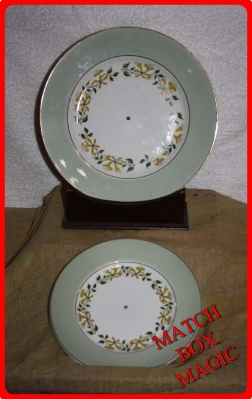 PAIR TWO TIER CAKE STAND PLATES WH GRINDLEY & CO LTD ENGLAND PLATES ONLY