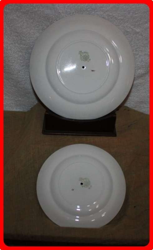 PAIR TWO TIER CAKE STAND PLATES WH GRINDLEY & CO LTD ENGLAND PLATES ONLY