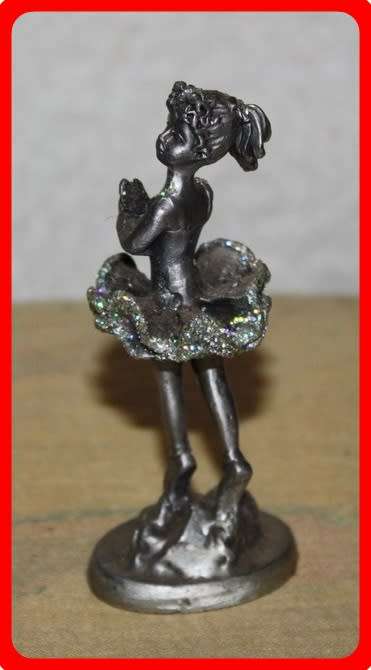 LOVELY LITTLE METAL BALLARINA WITH SPARKLE DETAIL