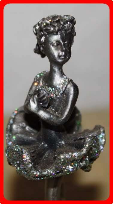 LOVELY LITTLE METAL BALLARINA WITH SPARKLE DETAIL