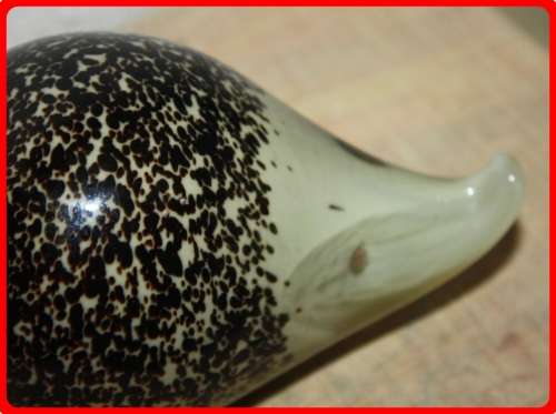 LOVELY HEAVY GLASS HEDGEHOG PAPERWEIGHT VERY UNUSUAL ITEM