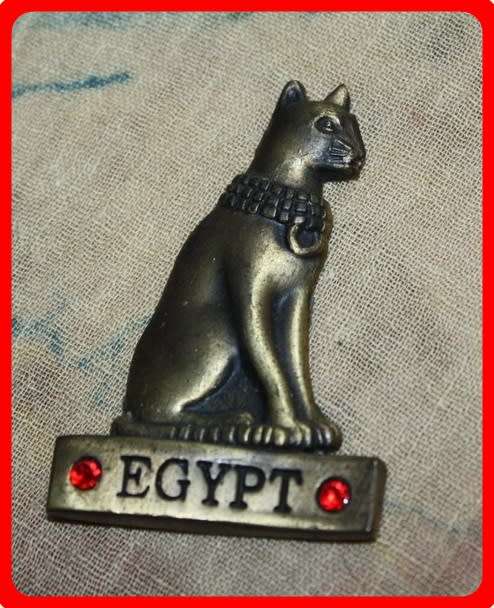 EGYPTIAN CAT FRIDGE MAGNET METAL