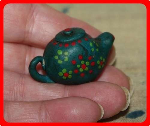 TINY HAND PAINTED TEAPOT