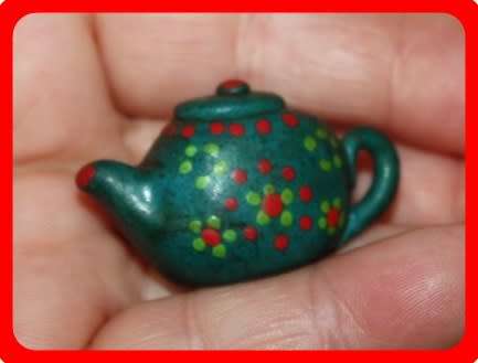 TINY HAND PAINTED TEAPOT