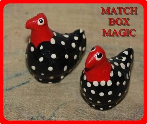 PAIR OF FUN GUINEA FOWL HAND PAINTED