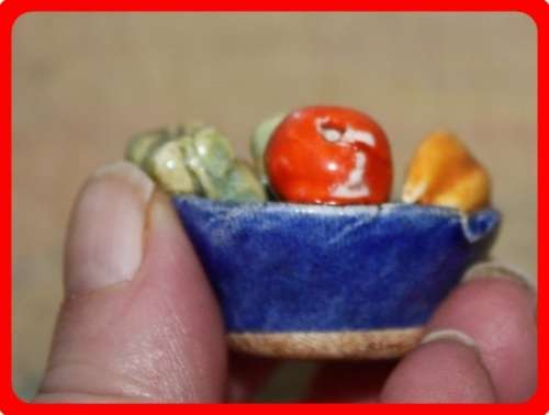 MINIATURE POTTERY FRUIT BOWL