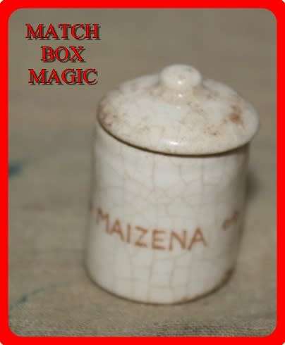 DOLLS HOUSE ITEM MAIZENA  JAR WITH LID PERFECT FOR A TINY KITCHEN SCENE