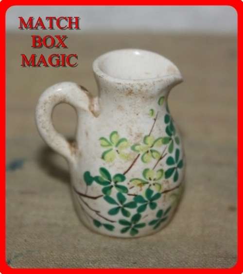 MINIATURE HAND PAINTED JUG WITH LEAF MOTIEF