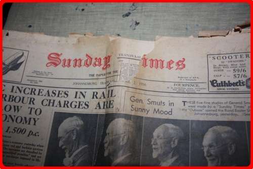 SUNDAY TIMES JOHANNESBURG NEWSPAPER APRIL 2 1950 A FASCINATING LOOK INTO SOUTH AFRICA  MUST READ