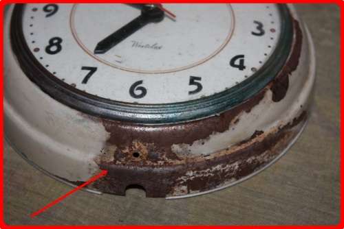 VINTAGE WESTCLOX METAL WALL CLOCK MADE IN USA SHAPPY CHIC CONVERTED TO MODERN MECHANISM