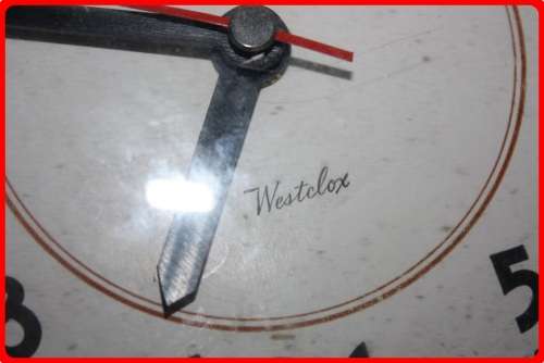 VINTAGE WESTCLOX METAL WALL CLOCK MADE IN USA SHAPPY CHIC CONVERTED TO MODERN MECHANISM