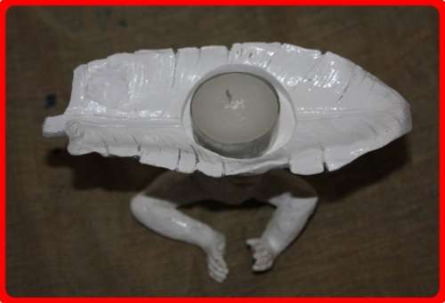 FUN ITEM MONKEY SHELTERING UNDER A BANANA LEAF TEALIGHT CANDLE HOLDER
