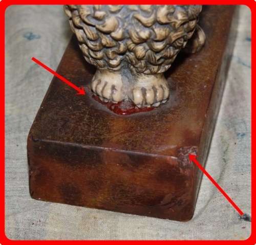 LOVELY VINTAGE BOOKEND FRENCH POODLE WITH DIAMANTE NECKLACE (R)