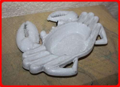 BEAUTIFUL CAST IRON AND ENAMELED CRAB DISH HEAVY ITEM