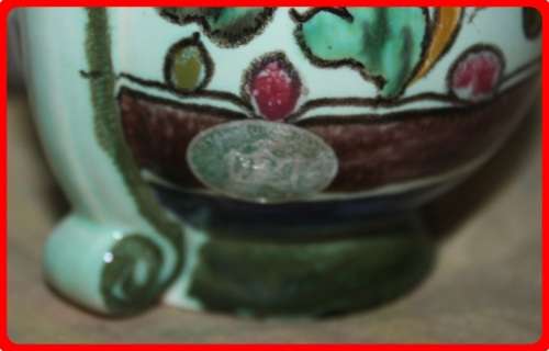 SMIRNA ROYAL ZUID HOLLAND GOUDA JUG HAND PAINTED WITH  ORIGINAL LABEL ON SIDE AND MAKERS MARK UNDERN