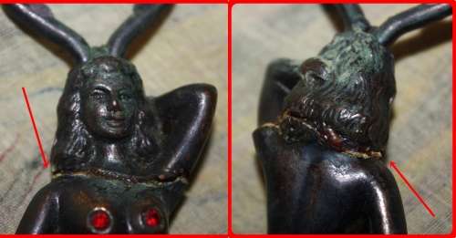 BOTTLE OPENER VINTAGE NAKED LADY WITH RUBY DETAIL UNUSUAL ITEM NICE FOR A COLLECTION (R)