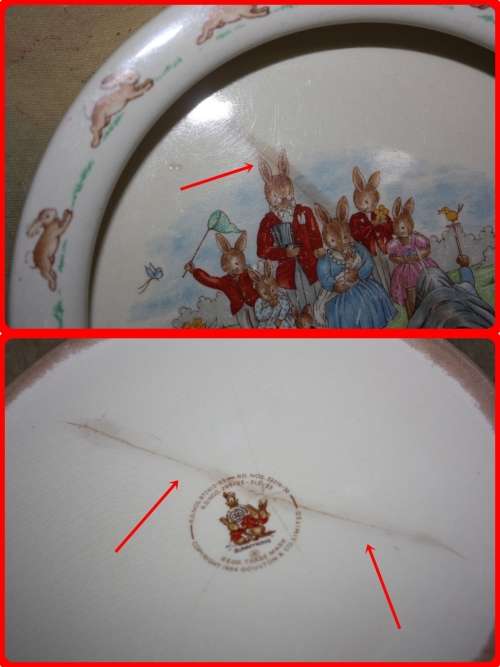 LARGE ROYAL DOULTON BUNNYKINS BOWL  THE PHOTOGRAPH 1954 ART WORK BY BARBARA VERNON (D)