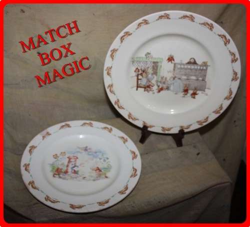 TWO ROYAL DOULTON BUNNYKINS PLATES  POST OFFICE AND BATH TIME (D)