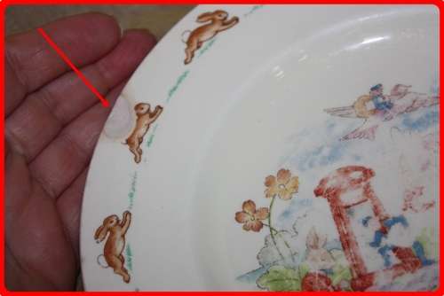 TWO ROYAL DOULTON BUNNYKINS PLATES  POST OFFICE AND BATH TIME (D)