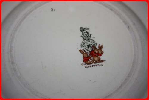 TWO ROYAL DOULTON BUNNYKINS PLATES  POST OFFICE AND BATH TIME (D)