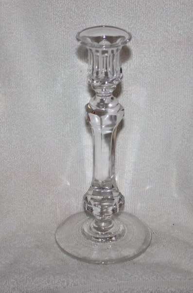 LOVELY   GLASS CANDLESTICK CATCHES THE LIGHT BEAUTIFULLY