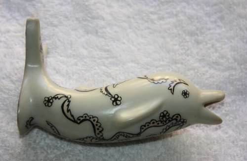 UNUSUAL DOLPHIN VASE HUGUENOT FINE CHINA MADE IN SOUTH AFRICA