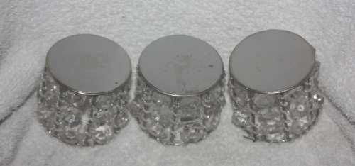 THREE SPARKLE TEA LIGHT CANDLE HOLDERS