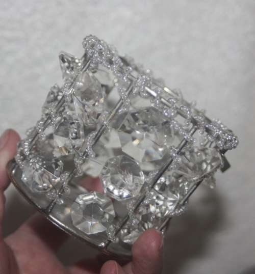 THREE SPARKLE TEA LIGHT CANDLE HOLDERS