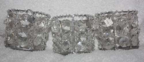 THREE SPARKLE TEA LIGHT CANDLE HOLDERS