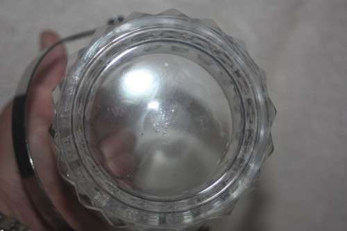 LOVELY  GLASS CRISTAL d,ARQUCS  ICE BUCKET  FREE TONGS MAKERS STAMP UNDERNEATH