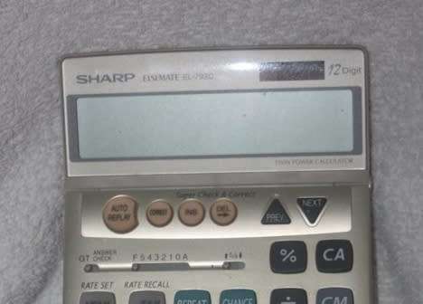 SHARP ELSI MATE EL-792 C TWIN POWER CALCULATOR 12 DIGIT