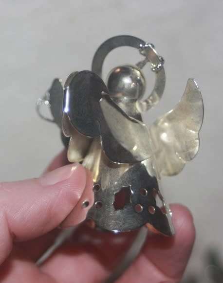 FOUR LOVELY SILVER METAL ANGELS PERFECT FOR YOUR CHRISTMAS TREE