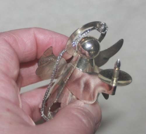 FOUR LOVELY SILVER METAL ANGELS PERFECT FOR YOUR CHRISTMAS TREE
