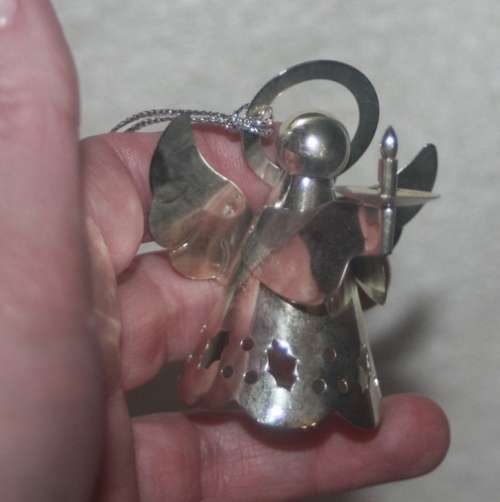 FOUR LOVELY SILVER METAL ANGELS PERFECT FOR YOUR CHRISTMAS TREE