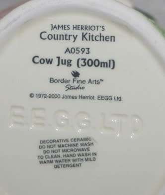 JAMES HERRIOT'S COUNTRY KITCHEN COW JUG 300ML A 0593