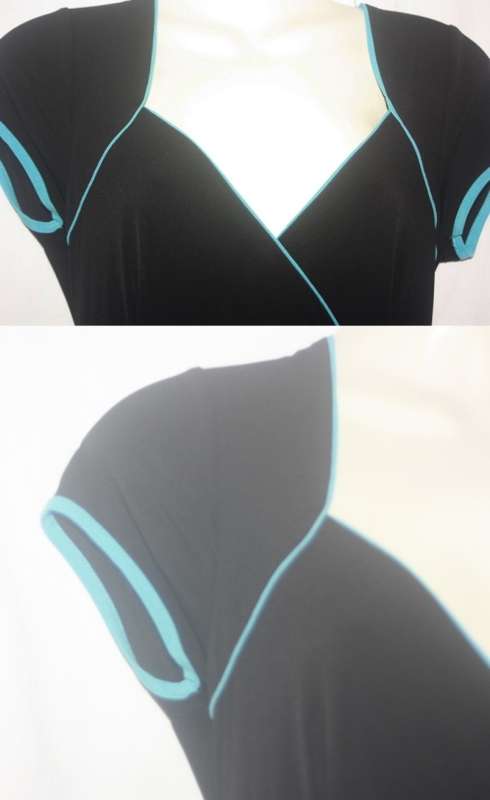 SEXY LYCRA MAXI DRESS BY GINGER MARY IN THREE TONES  BLACK AQUAMARINE GREY SIZE 34SIZE 34