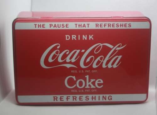 COLLECTABLE COCA COLA HINGED TIN
