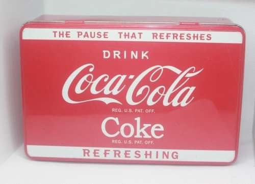 COLLECTABLE COCA COLA HINGED TIN
